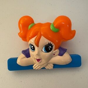 Y2K Lisa Frank Large Bag Chip Clip  4.75" x 3.5"  Orange Hair READ